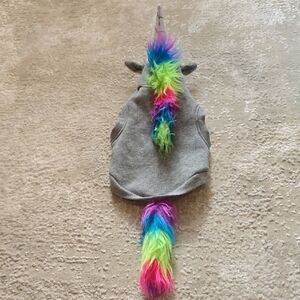 Unicorn Dog Hoodie Costume with Rainbow Mane